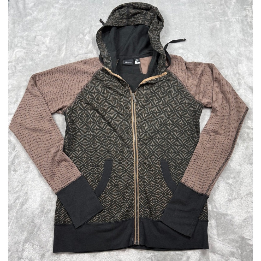 Marmot Callie Womens Full Zip Hoodie Geometric Diamond Print Size Large - Picture 3 of 10